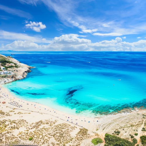 Cala Mesquida foto vanuit de lucht