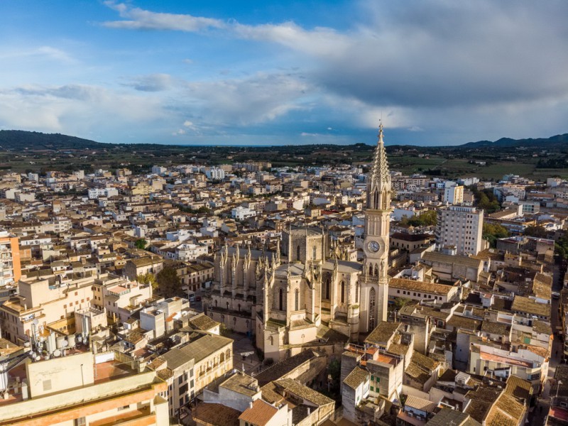 Het stadje Manacor op Mallorca